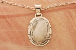 Native American Jewelry White Buffalo Turquoise Pendant